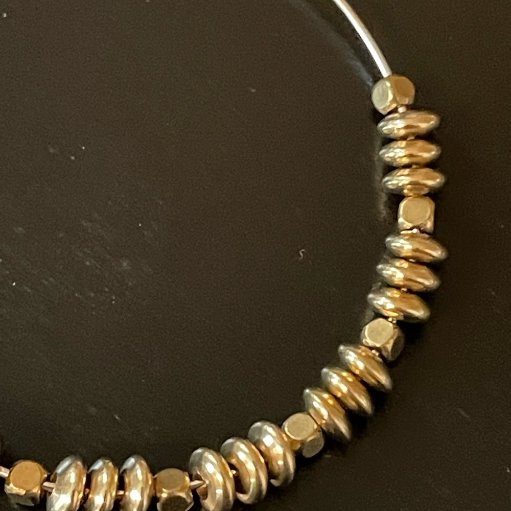 Elegant Gold Beaded Hoop Earrings - Picture 3 of 5